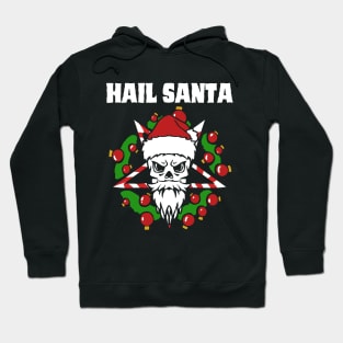 hail santa funny christmas satan santa skull Hoodie